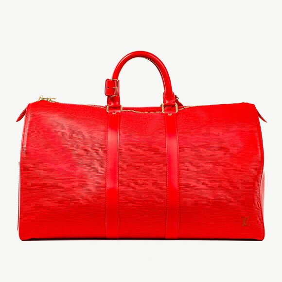 Louis Vuitton Keepall 45 Castilian Red Epi Leather Duffle Bag - Picture 1 of 16